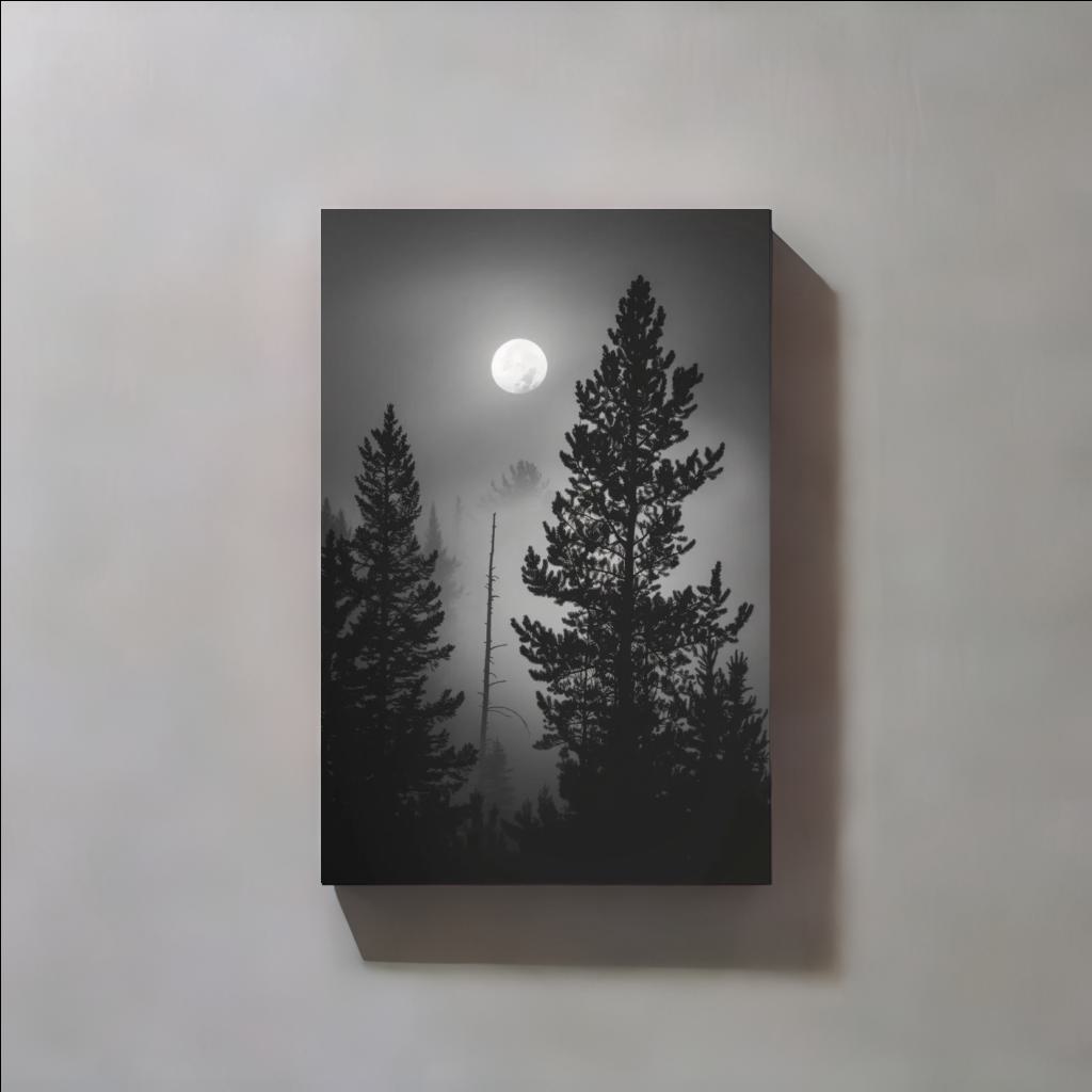 MOONLIT PINES - Canvastavla i hög kvalitet | Köp hos Canvasbolaget