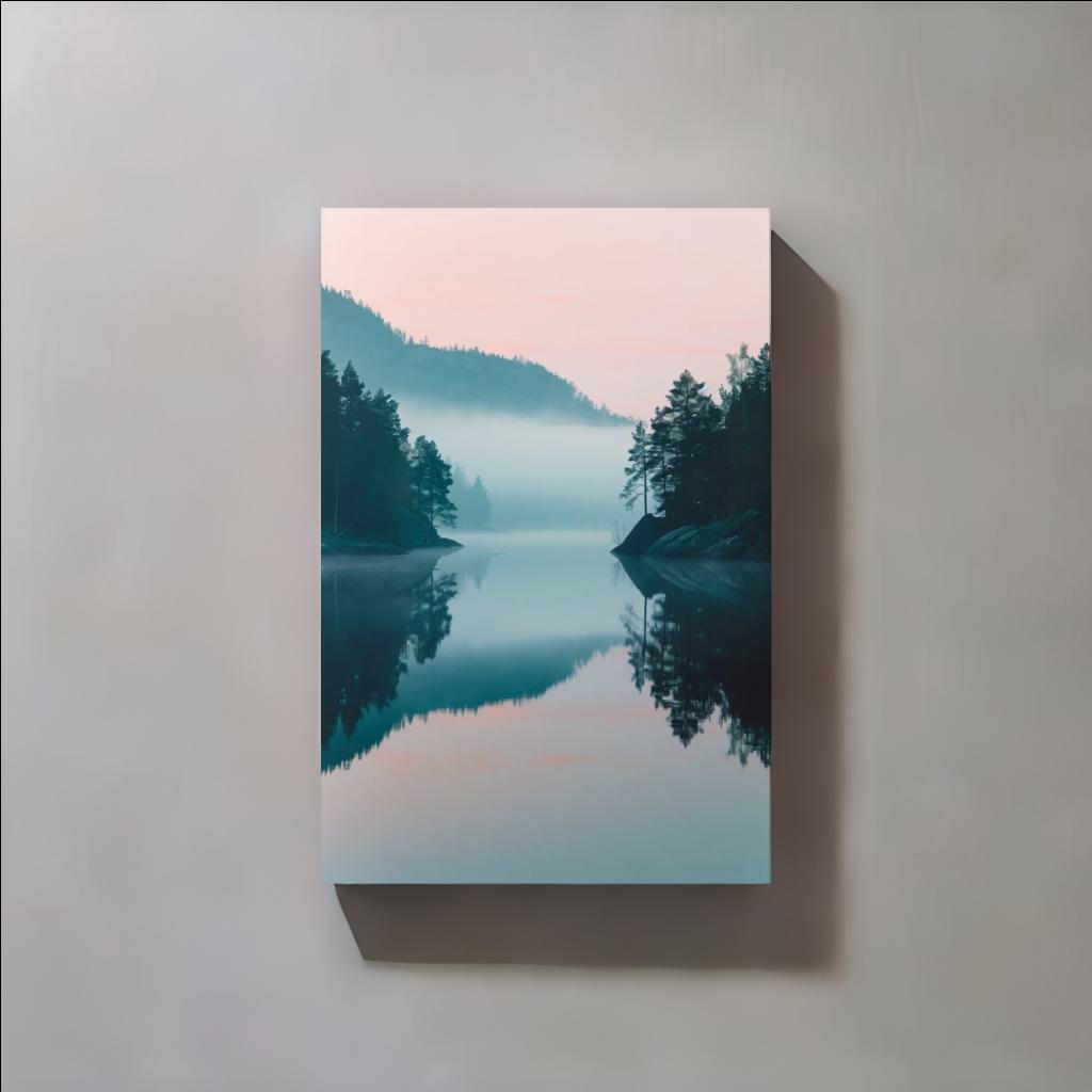 MISTY LAKE - Canvastavla i hög kvalitet | Köp hos Canvasbolaget